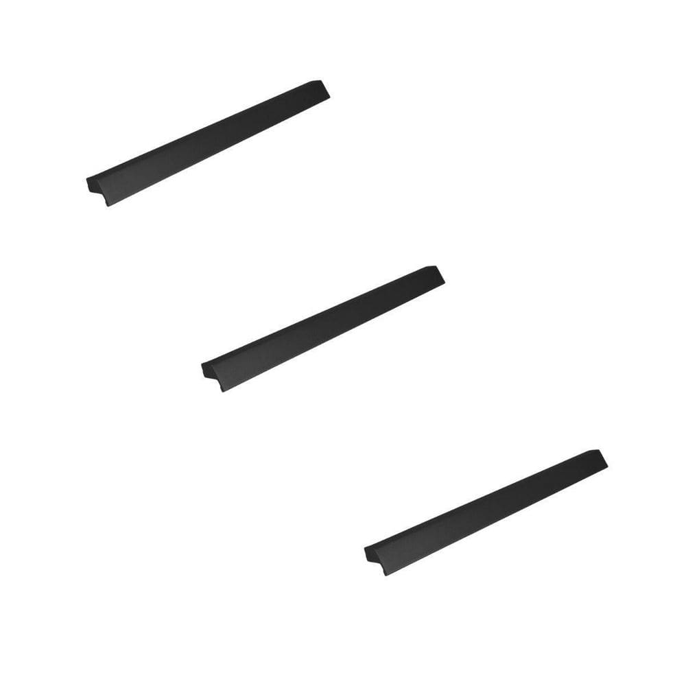 Kit 3 Puxador Para Moveis Ken 128Mm Preto Fosco Zen