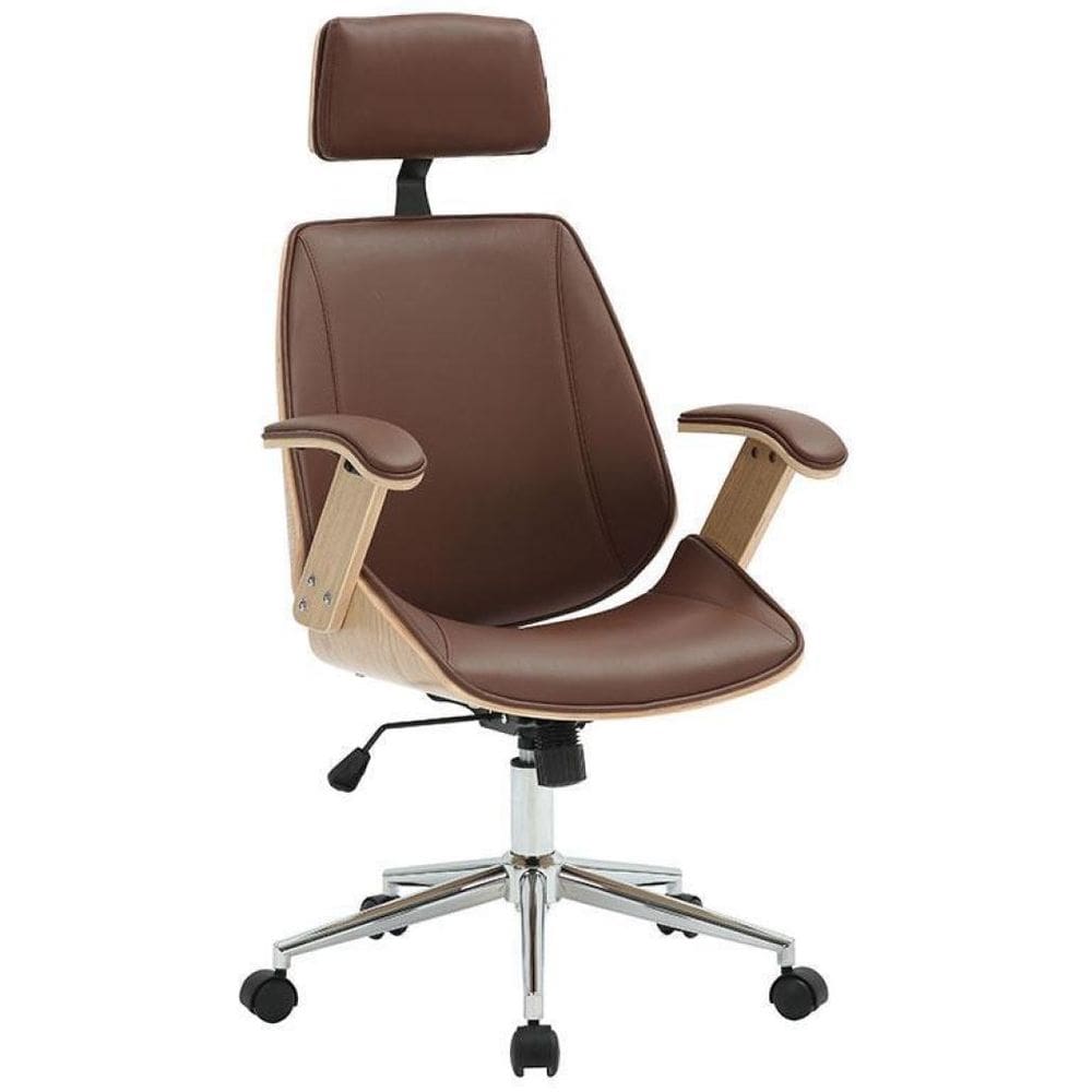 Cadeira De Escritório Lisboa Natural Rivatti Marrom