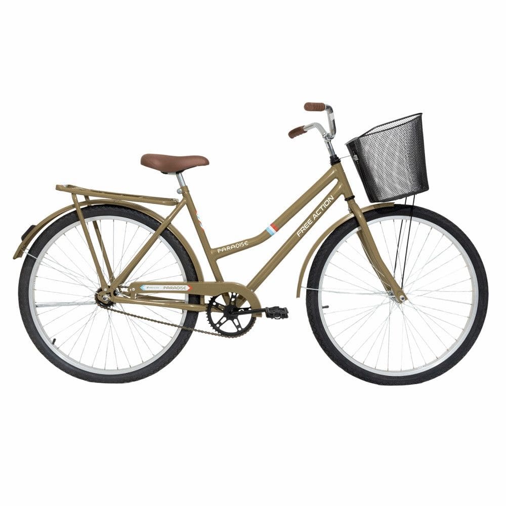 Bicicleta Paradise Aro 26 com Cesta Free Action