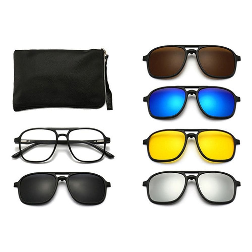 Armação de Óculos + 5 lentes Clip On MOD 2333A Polarizado