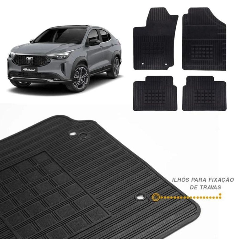 Tapete Borracha Fiat Fastback 2022 Em Diante 4 Peças