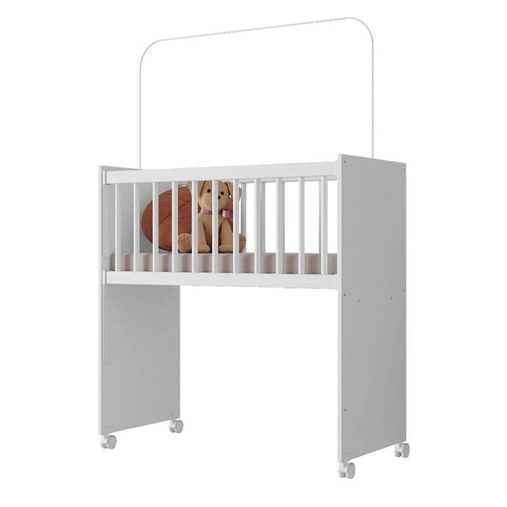 Mini Berço Moisés New Alegria Branco Brilho com Colchão - Veronez