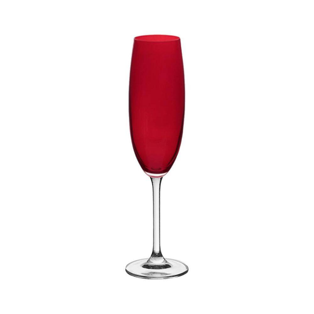 1 Taça Cristal Champagne 220 Ml Cor Vermelha Gastro/Colibri