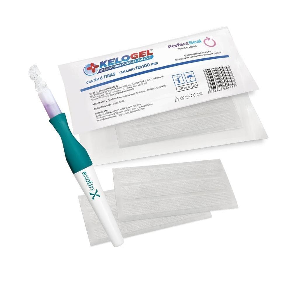 Cola Adesiva Caneta Exofin Pen 1Ml Cx 12Un +12Pct Steristrip