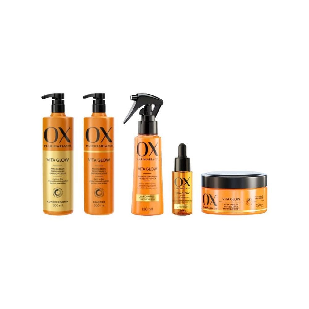 Kit Ox Vita Glow Mari Maria Cond+Shampoo+Masc+Serum+Tonico