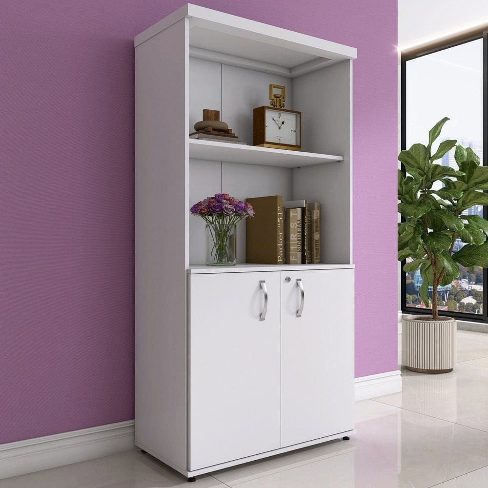 Armário Misto 2 Portas Pivotante 161,1x79,2cm Branco