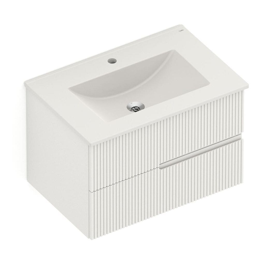 Gabinete Integrado 2 Gavetas 70x47cm com Lavatório Elite Bege