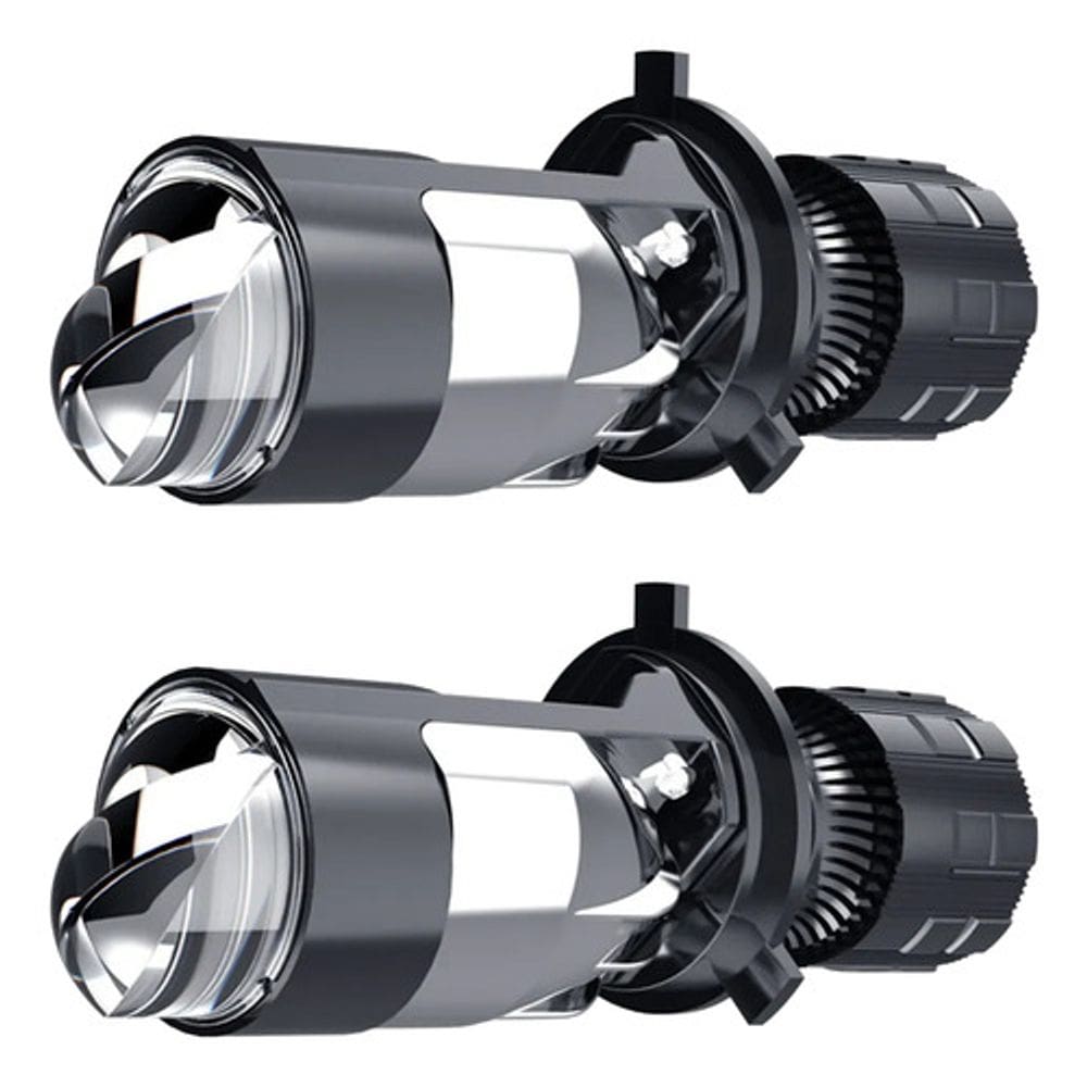 Kit 2 lâmpada farol led h4 p/ carro lente dupla 5700k 40w