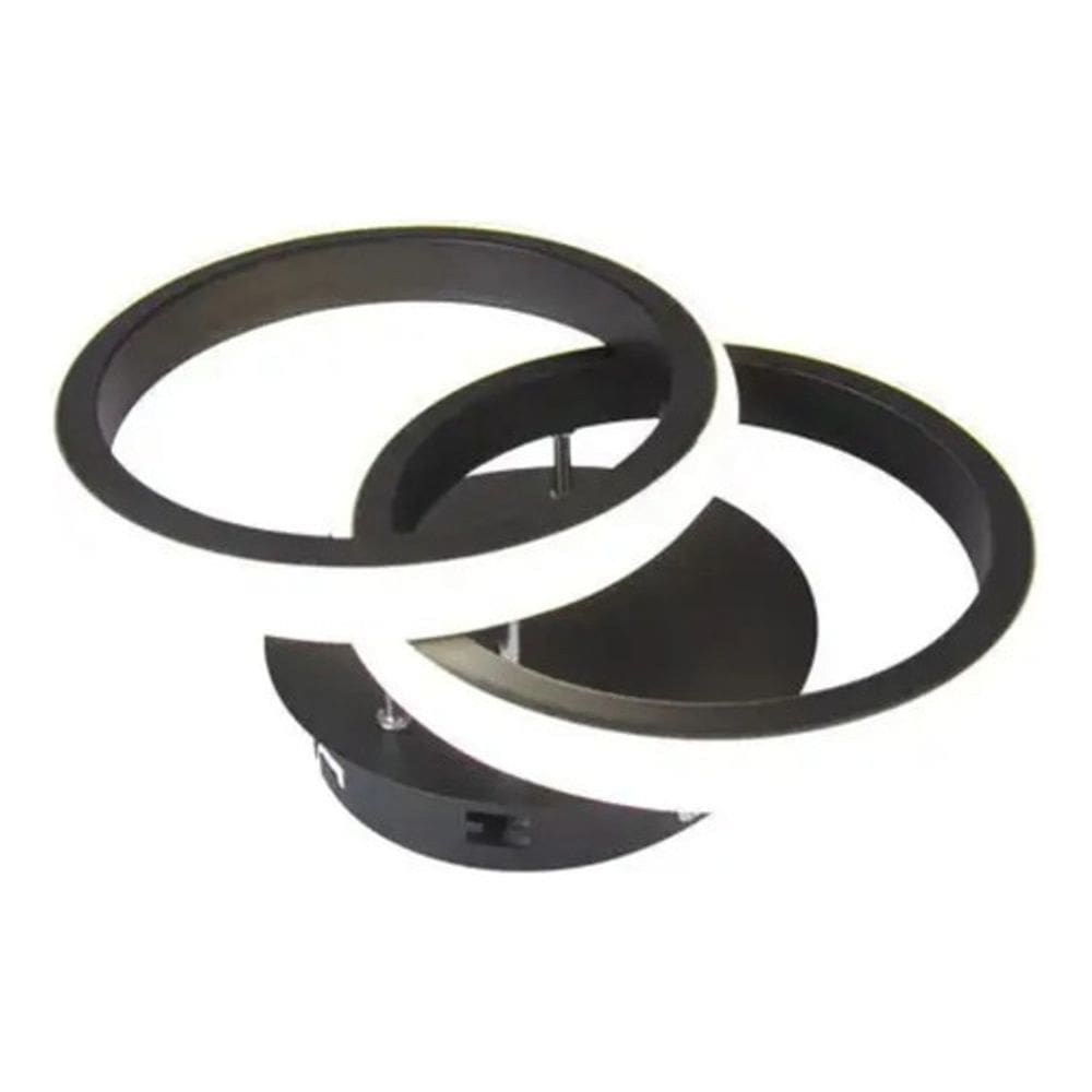 Luminária teto led circular anel 110v 24x17x10cm preto