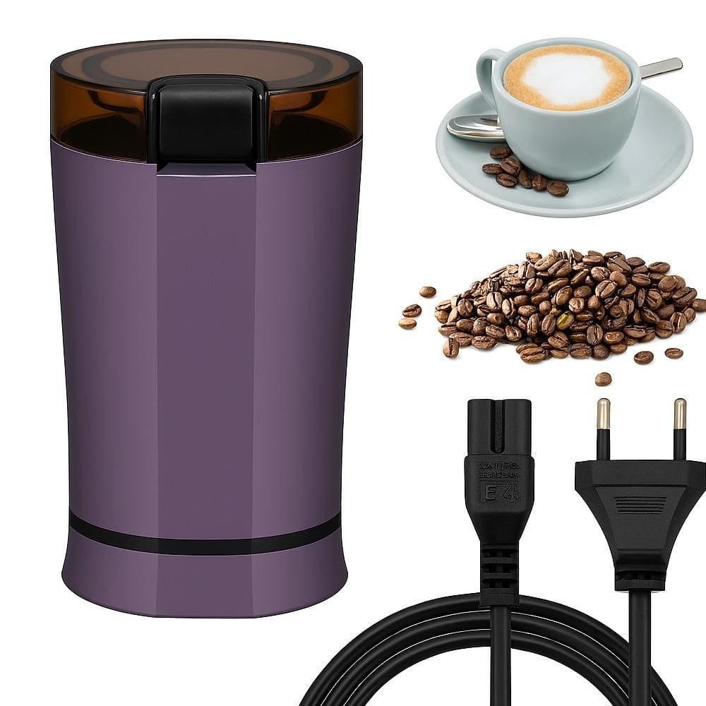 Moedor De Cafe Automatico Para Bancada Cozinha Multiuso Moe Graos Secos Condimentos Temperos Culinarios Luxo Roxo 220V