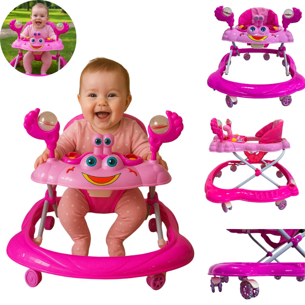Andador Infantil Para Crianças Bebê Brinquedo Interativo Educativo - Rosa