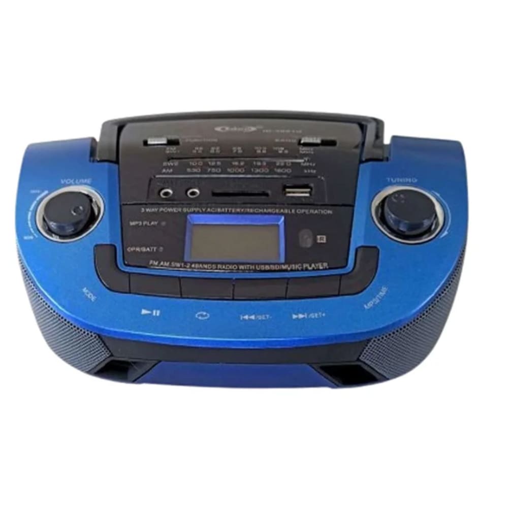 Mini Radio Portatil AM FM USB SD MP3 Blue Recarregavel