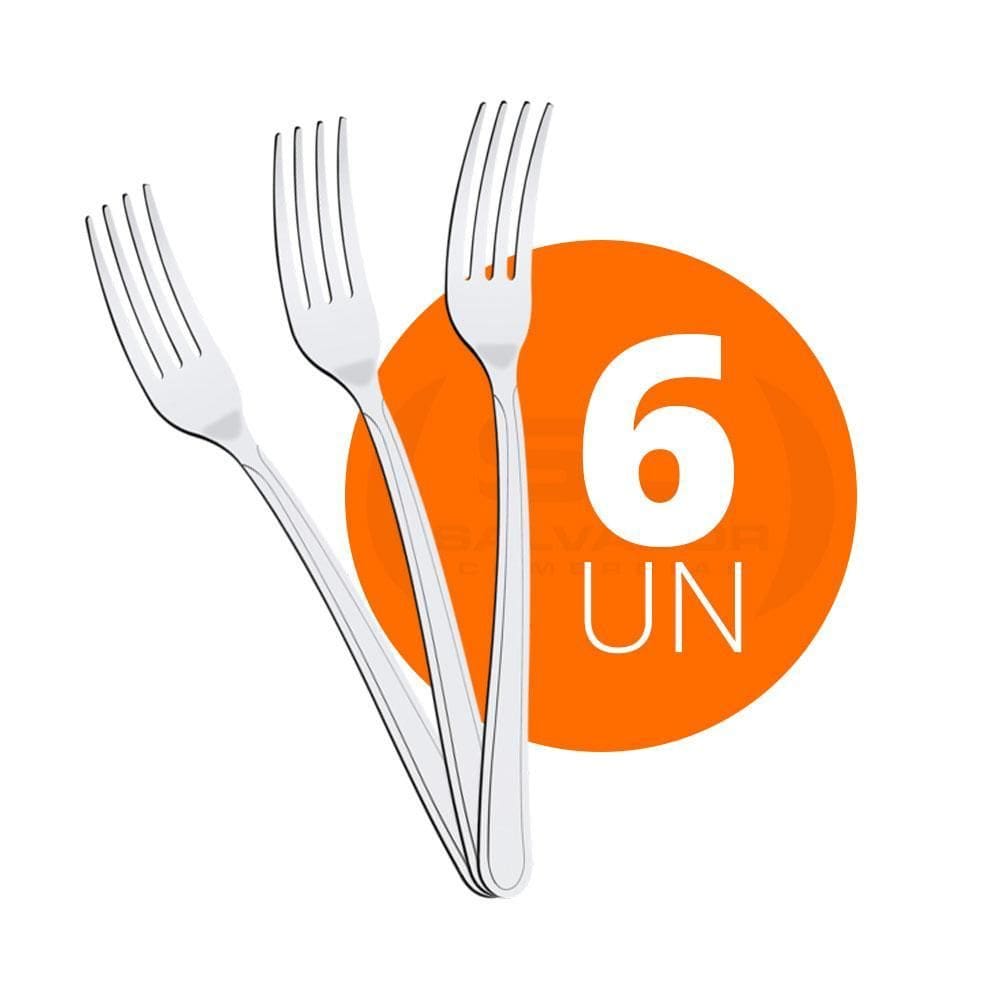 6 Garfos De Mesa Linha Búzios Em Aço Inox Gibag  Tramontina