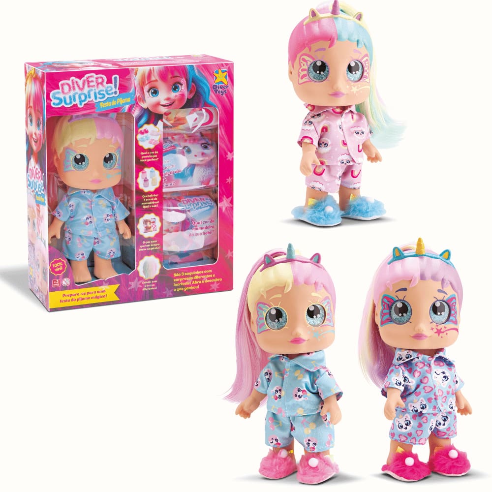 Boneca Diver Surprise Festa do Pijama - Divertoys