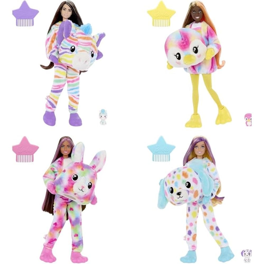 Barbie Cutie Reveal Boneca Surpresa Série Animal de Pelúcia 10 Acessórios (Não é Possível Escolher a Boneca)