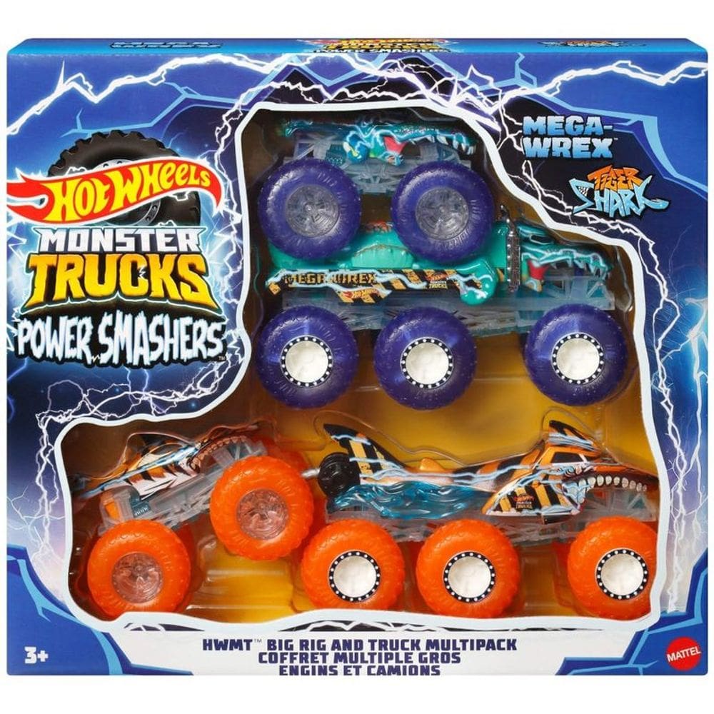 Conjunto de Carrinhos Hot Wheels - Mega-Wrex e Tiger Shark - 1:64 - Mattel