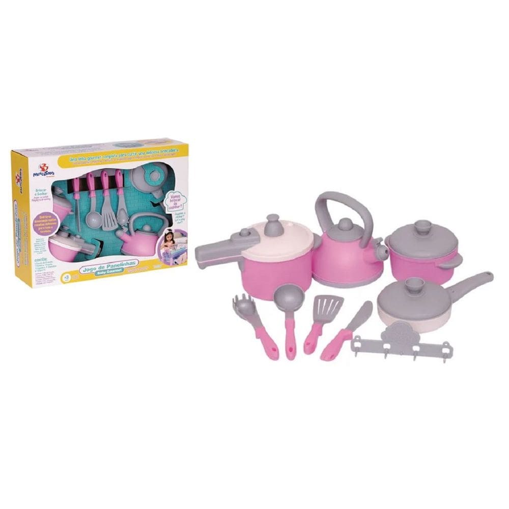 Jogo de Panelas Baby Gourmet Rosa - Mercotoys