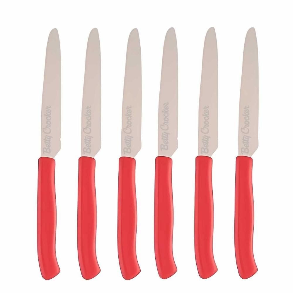 Conjunto 6 Facas de Mesa Cozinha Serrilhadas Betty Crocker