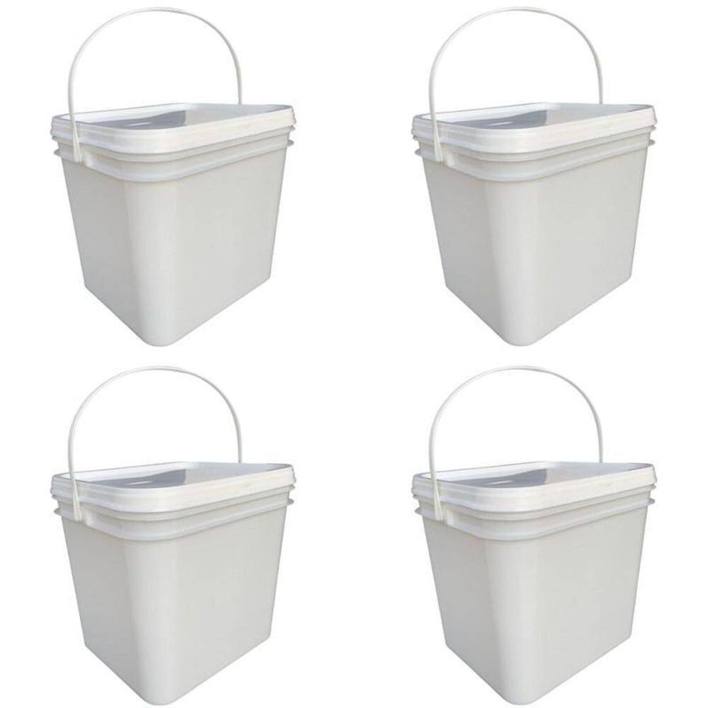 Balde 3.6,4 Litros Retangular 3.6L - 4 Pçs