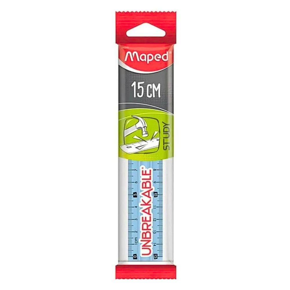 Régua Flexível 15cm Inquebravel Cristal Unbreakable - Maped | Papelaria | Material Escolar | Medidas | Mini