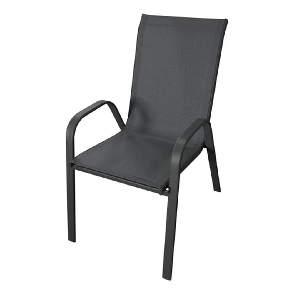 Cadeira Aco Pintado Cinza Escuro 92x54x75 Cm Jundiai