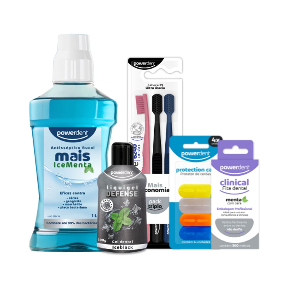 Kit Completo c/ Escova Trend Sensitive Família Powerdent