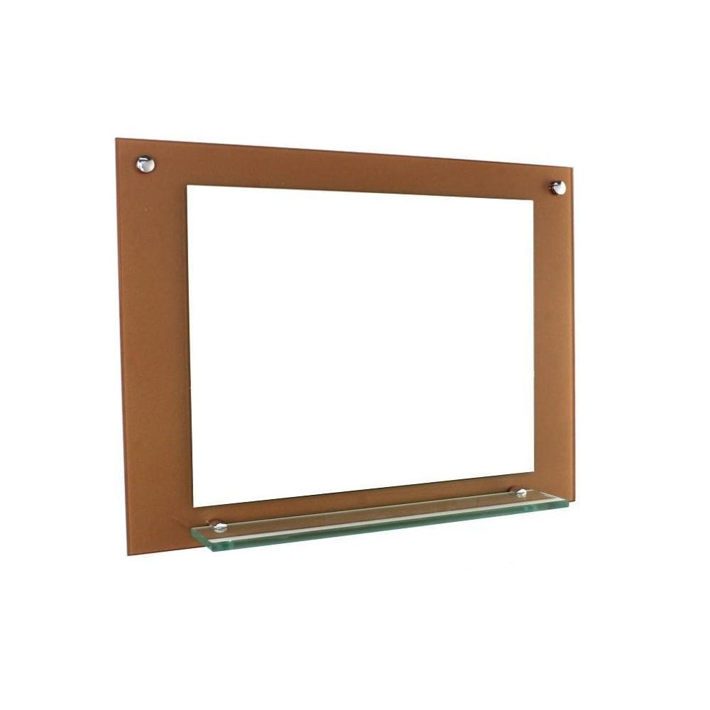 Espelho Para Banheiro Com Prateleira 70Cm Rose Gold