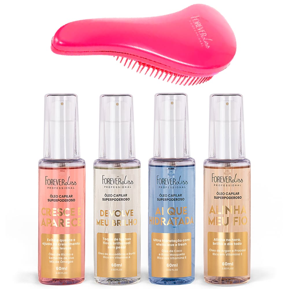 Kit Óleos Capilares Superpoderosos completo ForeverLiss 60ml