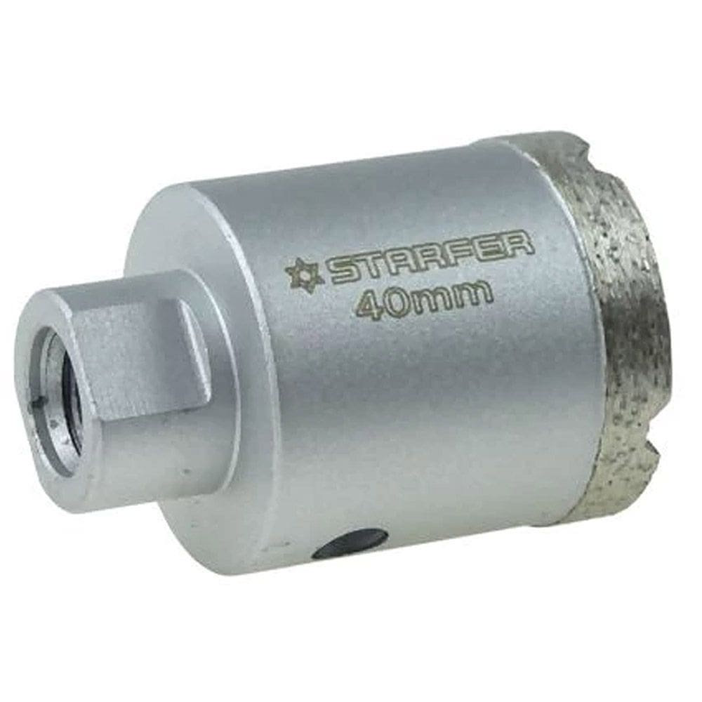 Broca Serra Copo Diamantada 40mm Rosca M14 para Esmerilhadeira Furos Limpos Telhas Tijolos Cêramica Azulejo