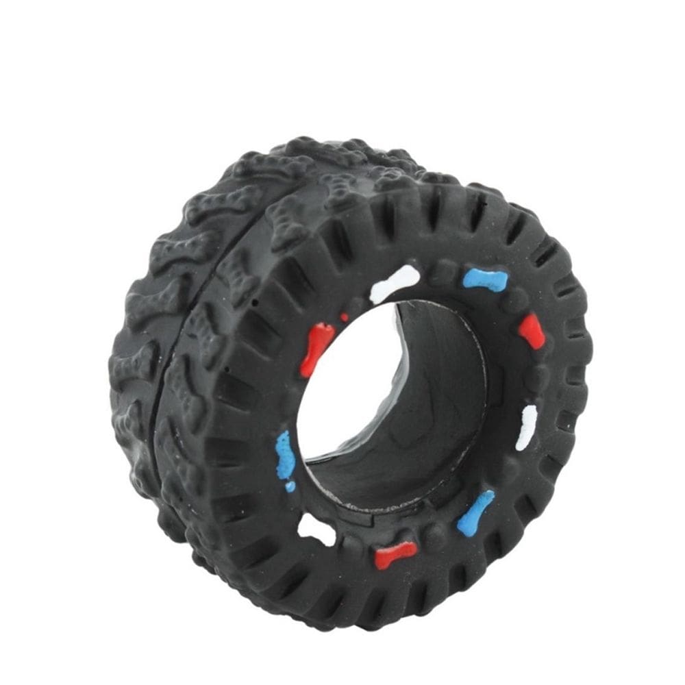 Brinquedo Mordedor Pneu Borracha para Cachorro Pet+ 7cm com Som XV2865