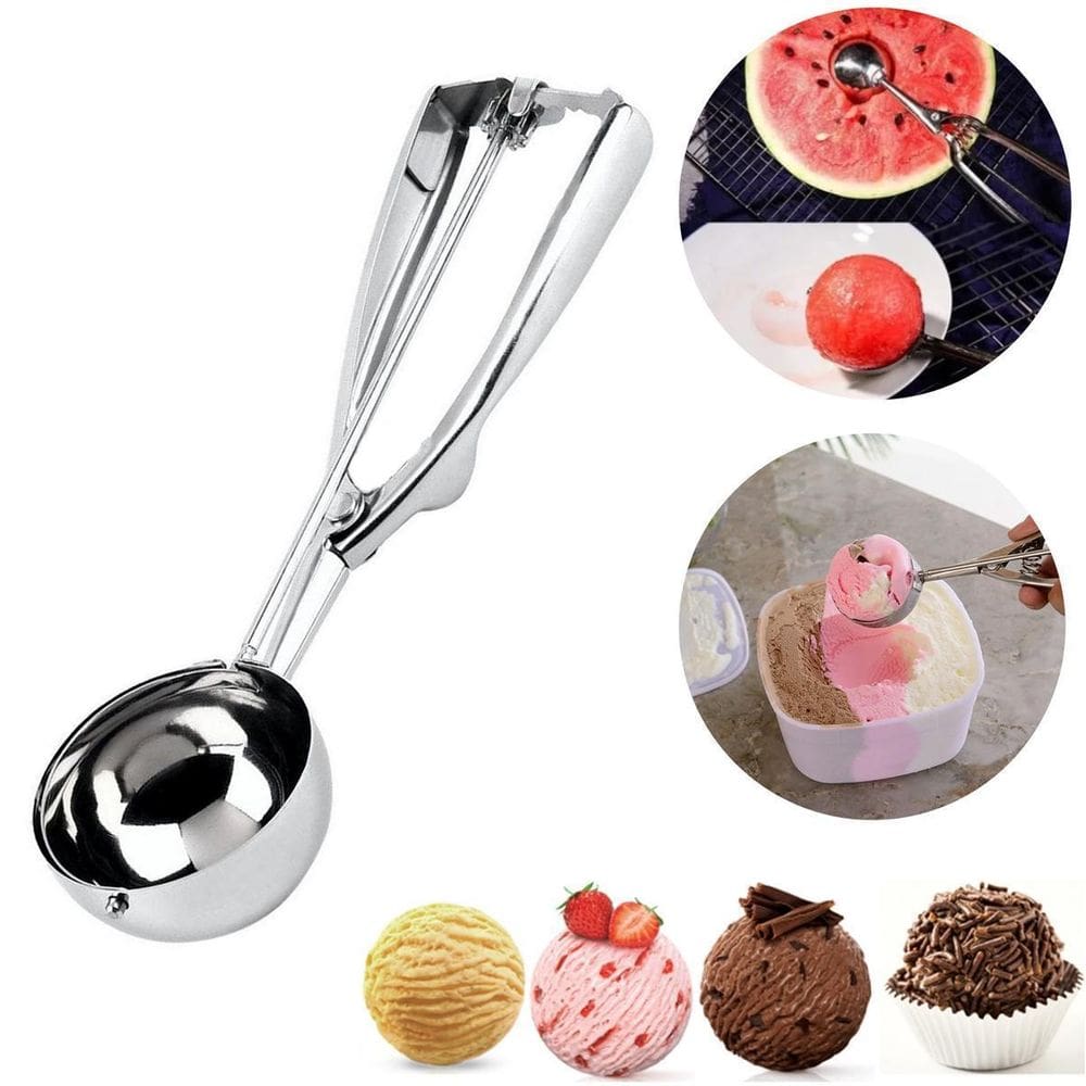 Colher Sorvete Pão De Queijo Concha Com Ejetor 23Cm Inox