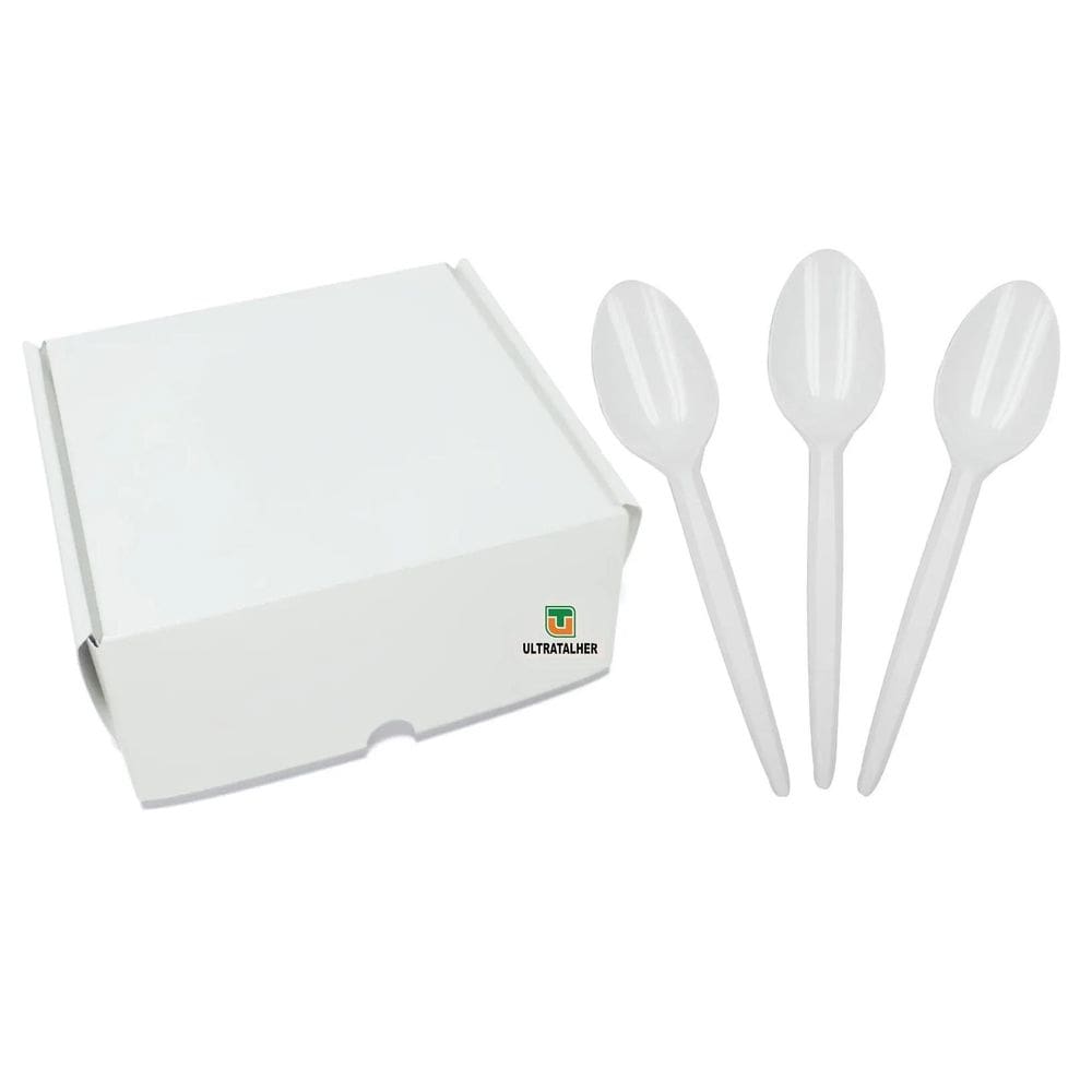 Colher Sobremesa Descartavel Branco Ultratalher C/3000 3Cx