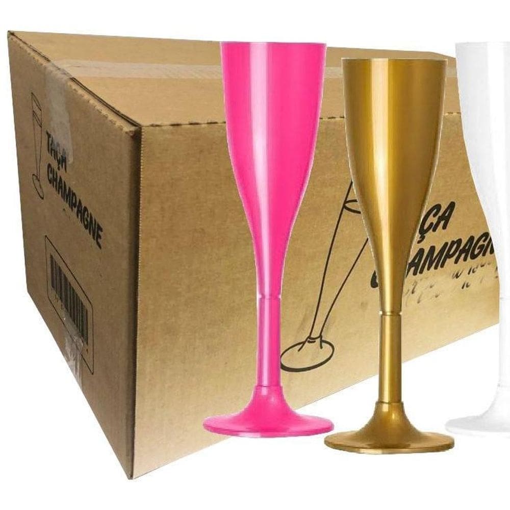 56 Taça Drink Champagne 120Ml Ano Novo Reveillon  1Cx  Branc
