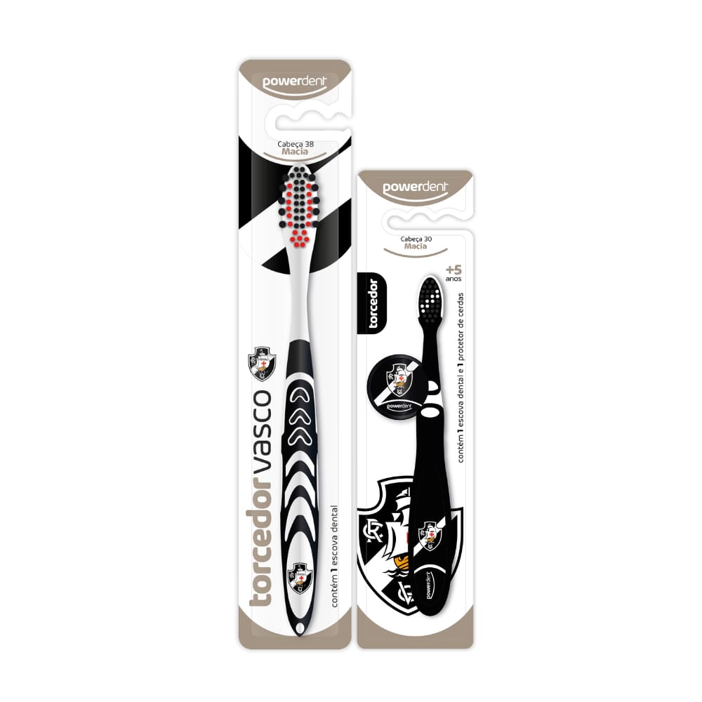Kit 2 Escova De Dentes 1 Adulto E 1 Infantil Vasco