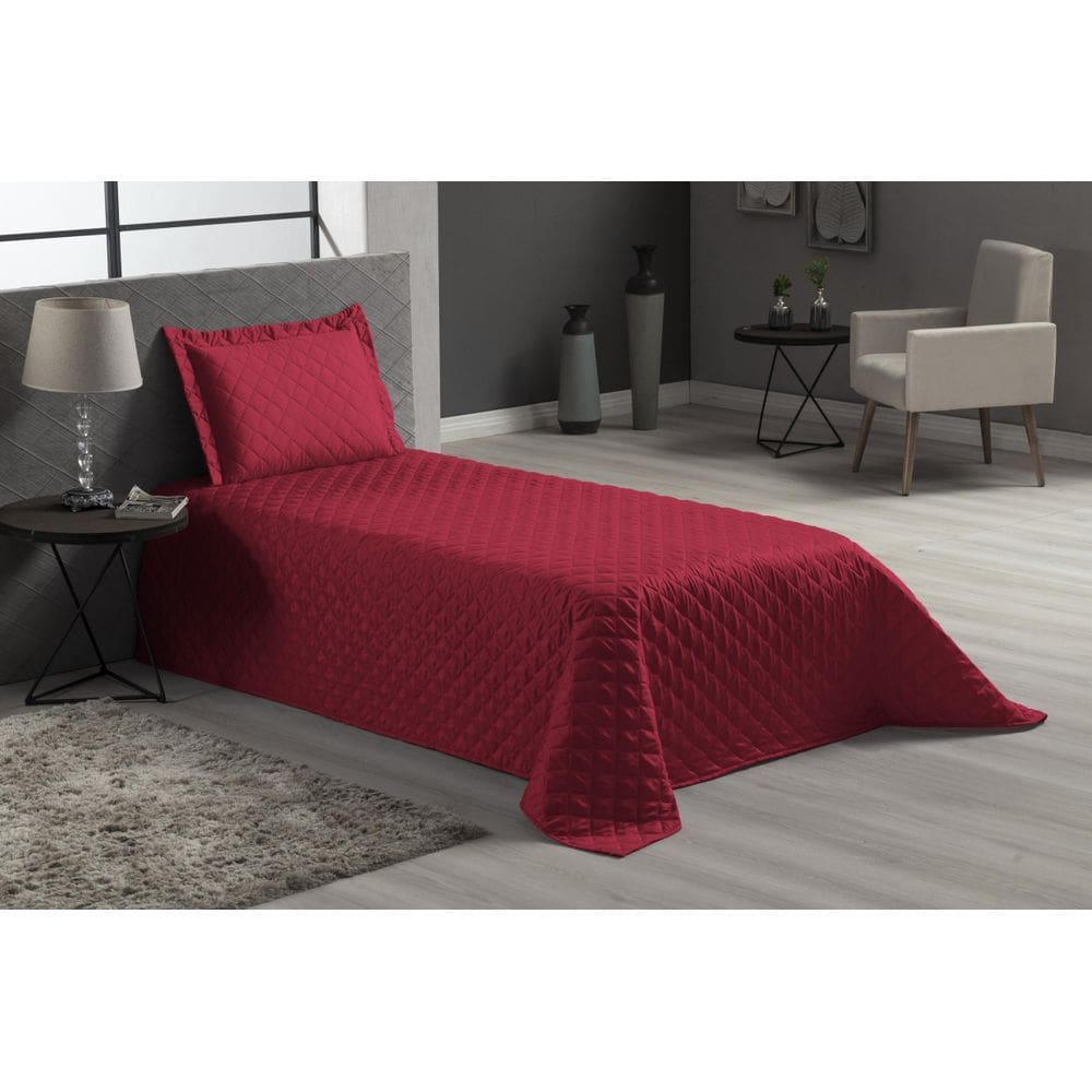Kit Jogo De Cama Vermelho Solteiro 3 Peças Luxo Veneza