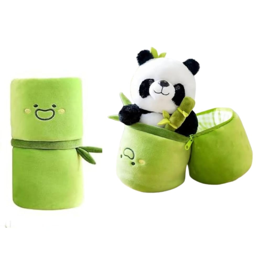 Pelúcia Brinquedo Panda com Estojo Bambu
