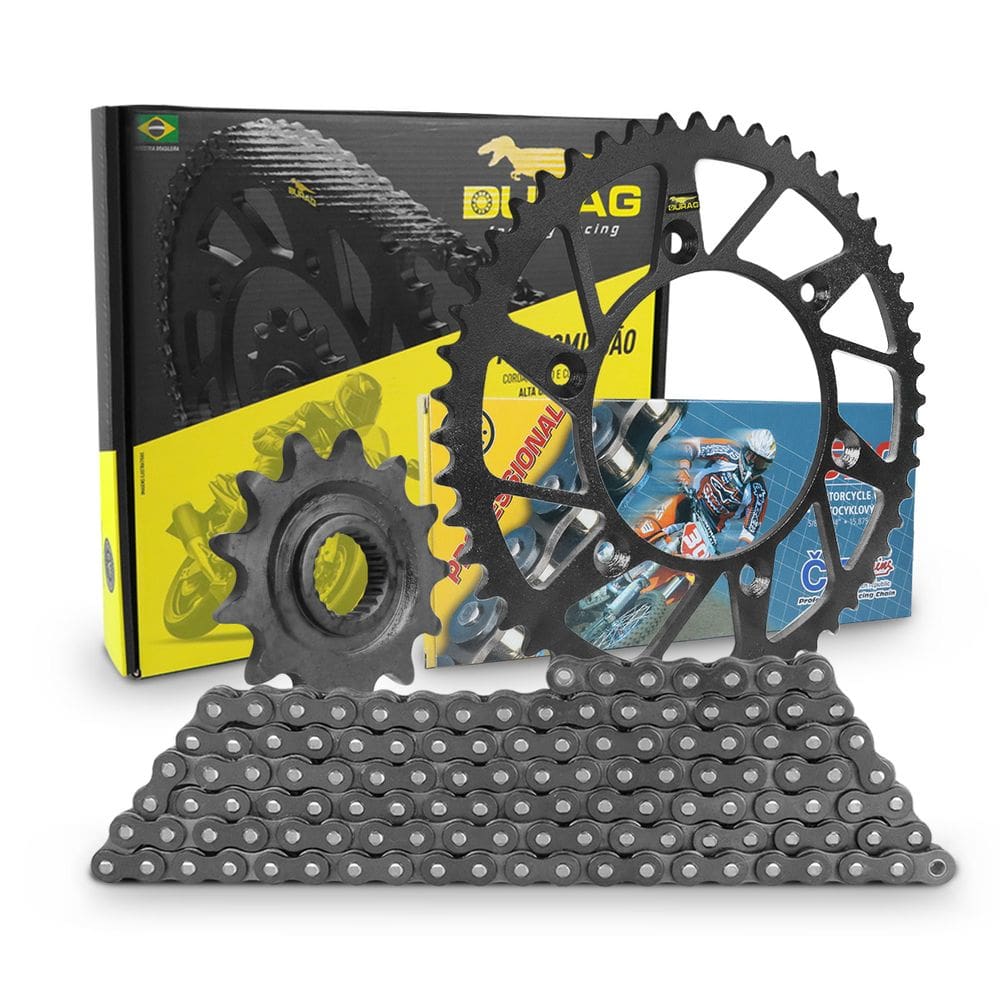 Kit Relação Transmissão Durag Corrente Cz S/ Retentor Cr 125 Crf 250x Crf 250r