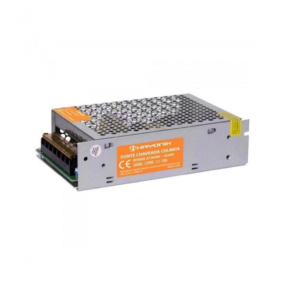 Fonte Colmeia Hayonik Ftc1210 12vdc 10a 120w Bivolt Automática