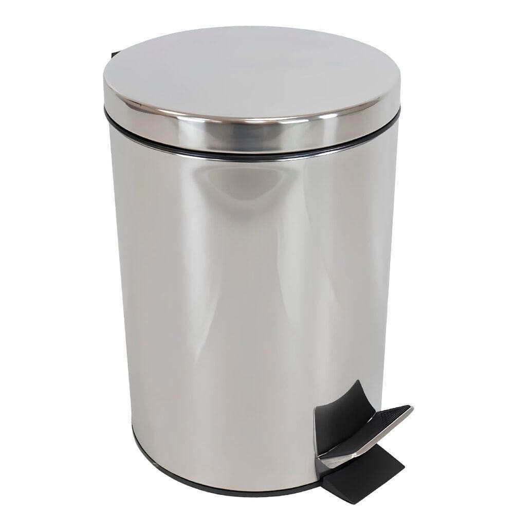 Lixeira Redonda Em Inox 8l Com Pedal E Cesto Removível – Estilo E Praticidade Para O Lar