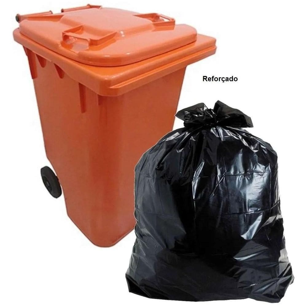 100 Saco De Lixo 240 L Preto Reforçado 115X130X0,12Cm  2Pct