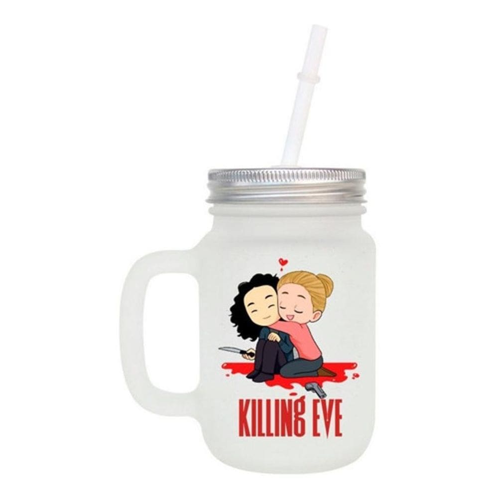 Caneca Com Canudo Mason Jar Da Série Killing Eve