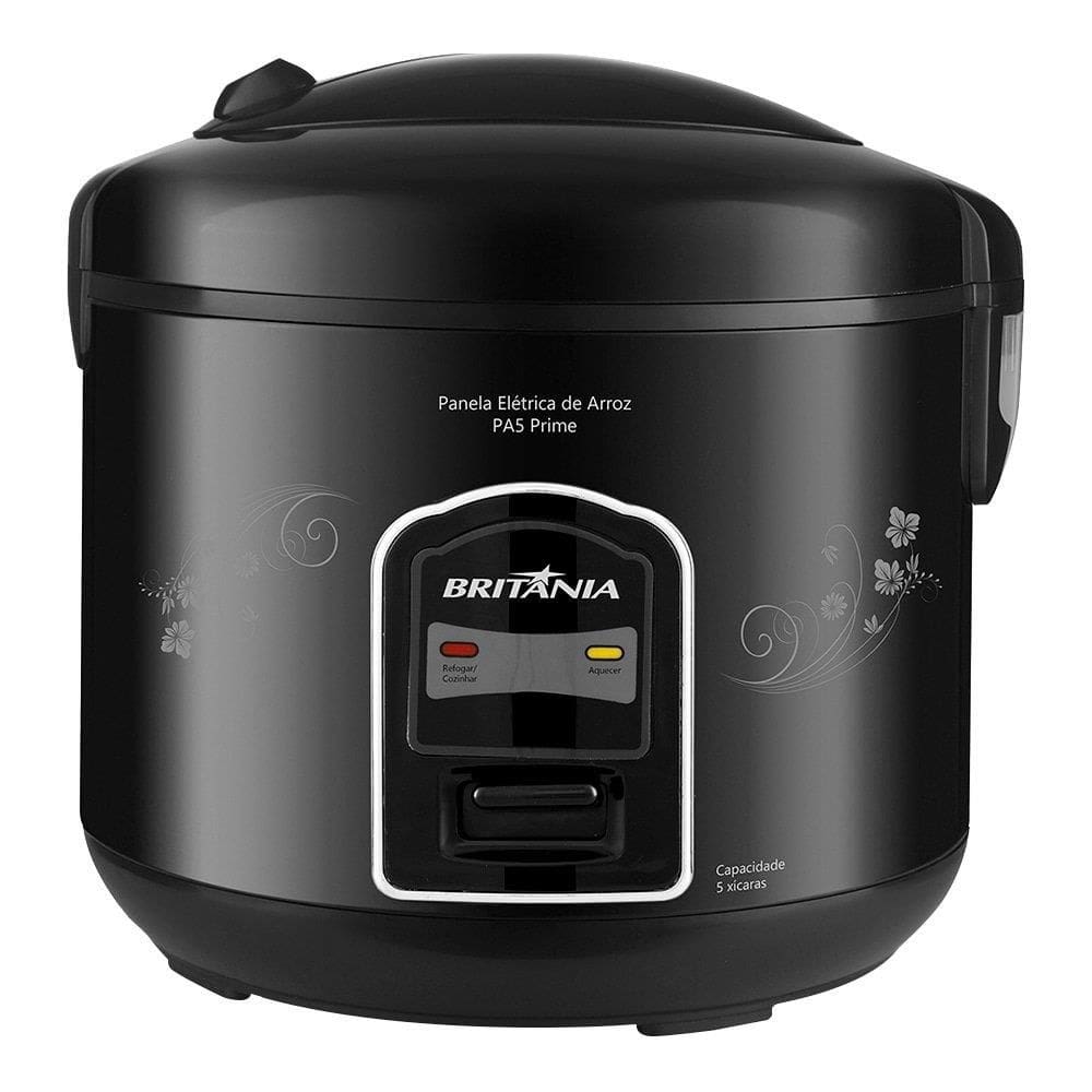 Panela de Arroz Elétrica Britânia PA5 Prime - 5 Xícaras, Preta 220V