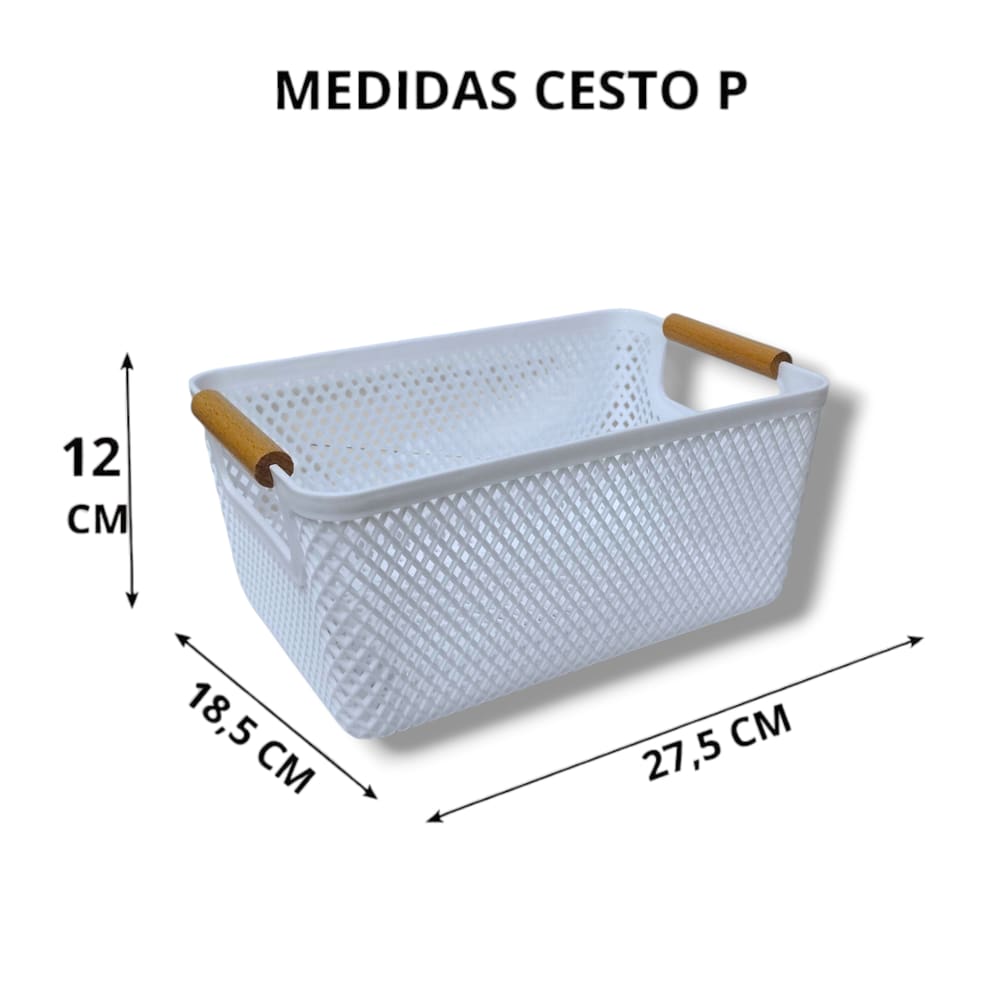 Cesta Organizadora de Plástico Média – Multiuso para Cozinha, Banheiro, Sala e Quarto