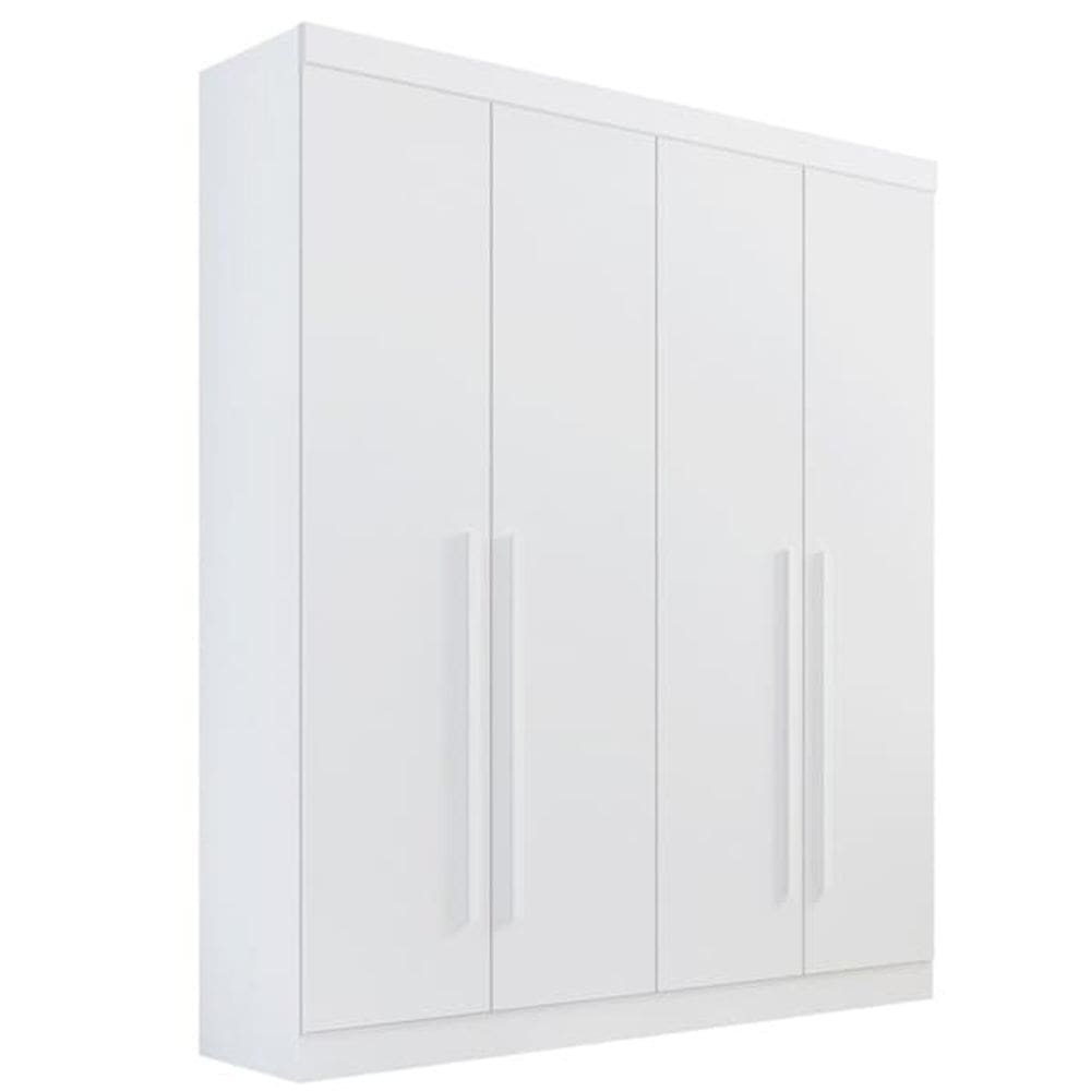 Guarda Roupa Solteiro 4 Portas 3 Gavetas - Da Vinci Plus-Branco - Móveis D`Doro