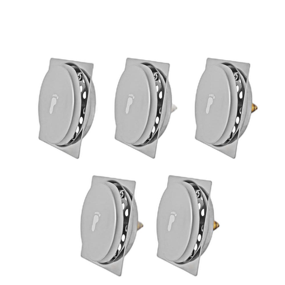 Kit 05 Ralo Click Quadrado 15X15 Inox Veda Cheiro E Insetos