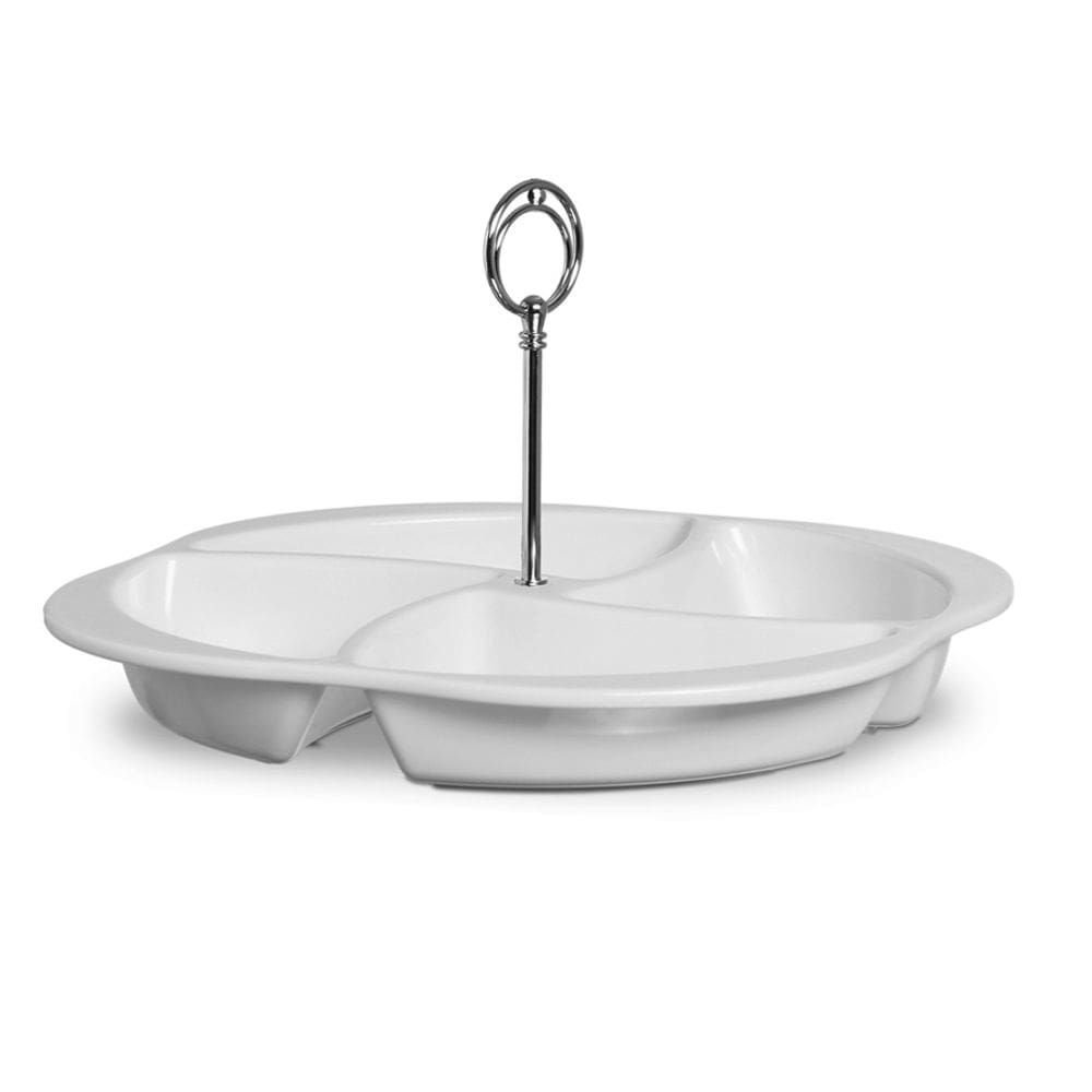 Petisqueira Requinte 23 cm Com Haste Cromada Branca
