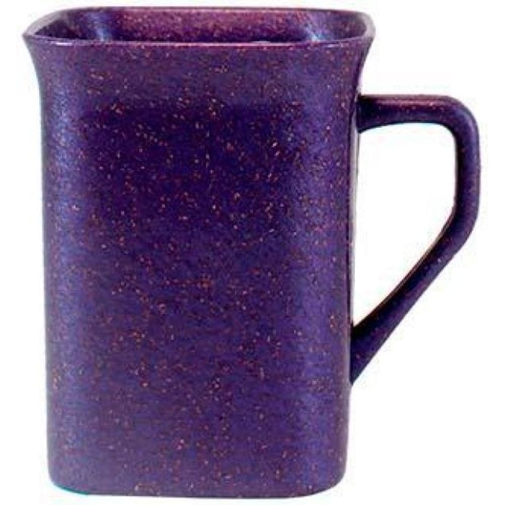 Kit 6 Canecas Quadrada Fibra Madeira Lilás 250Ml