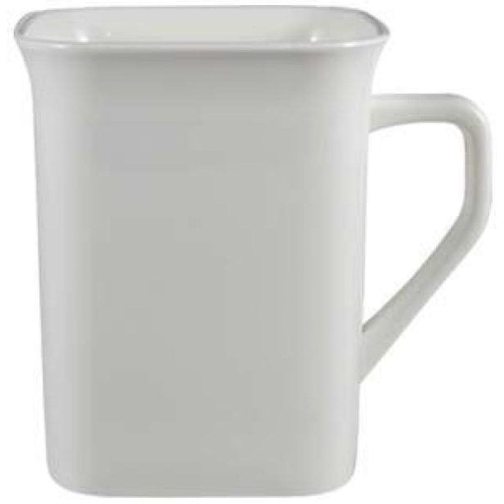 Kit 6 Canecas Quadrada Branco 250Ml Plástico Premium