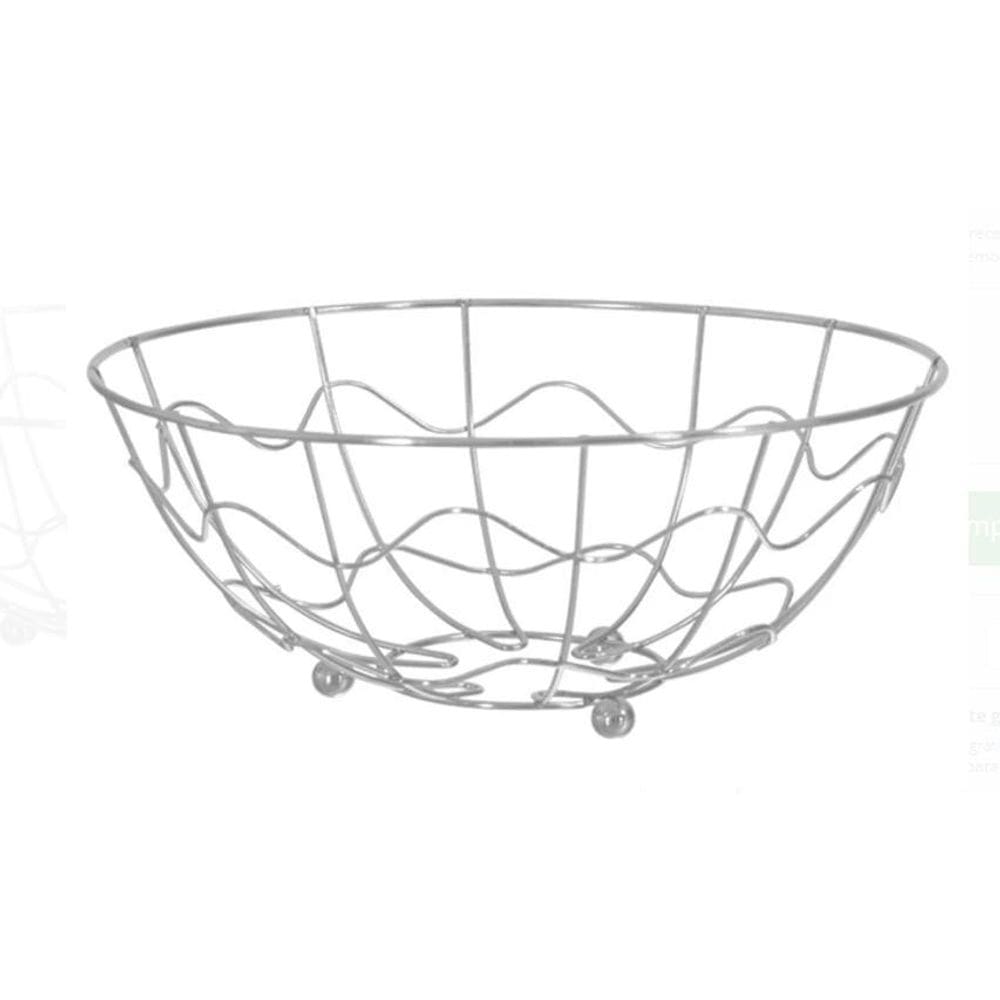 Fruteira Alta Aramado Cromado - 23Cm