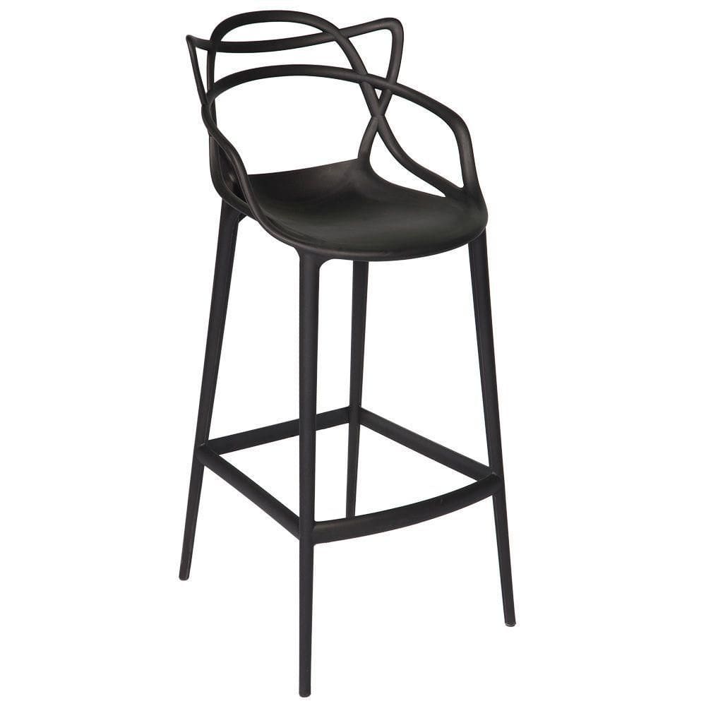 Conjunto Mesa Bistrô Tolix + 4 Banquetas Allegra Altas ? Estilo E Elegância Preto